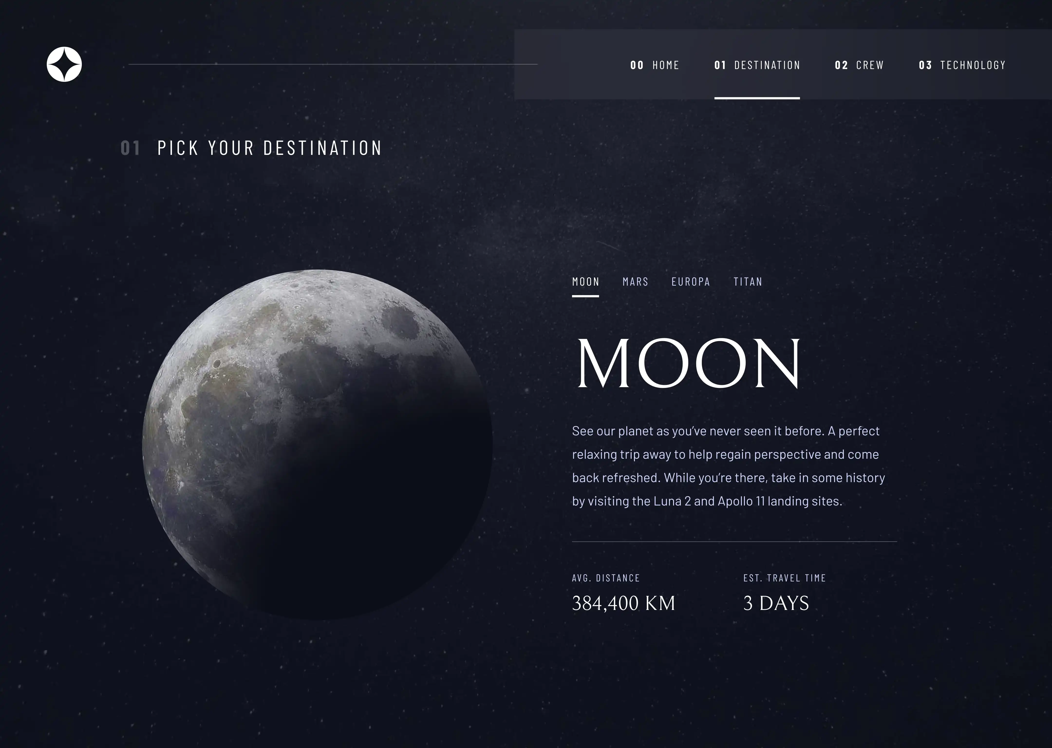 Space Tourism Website